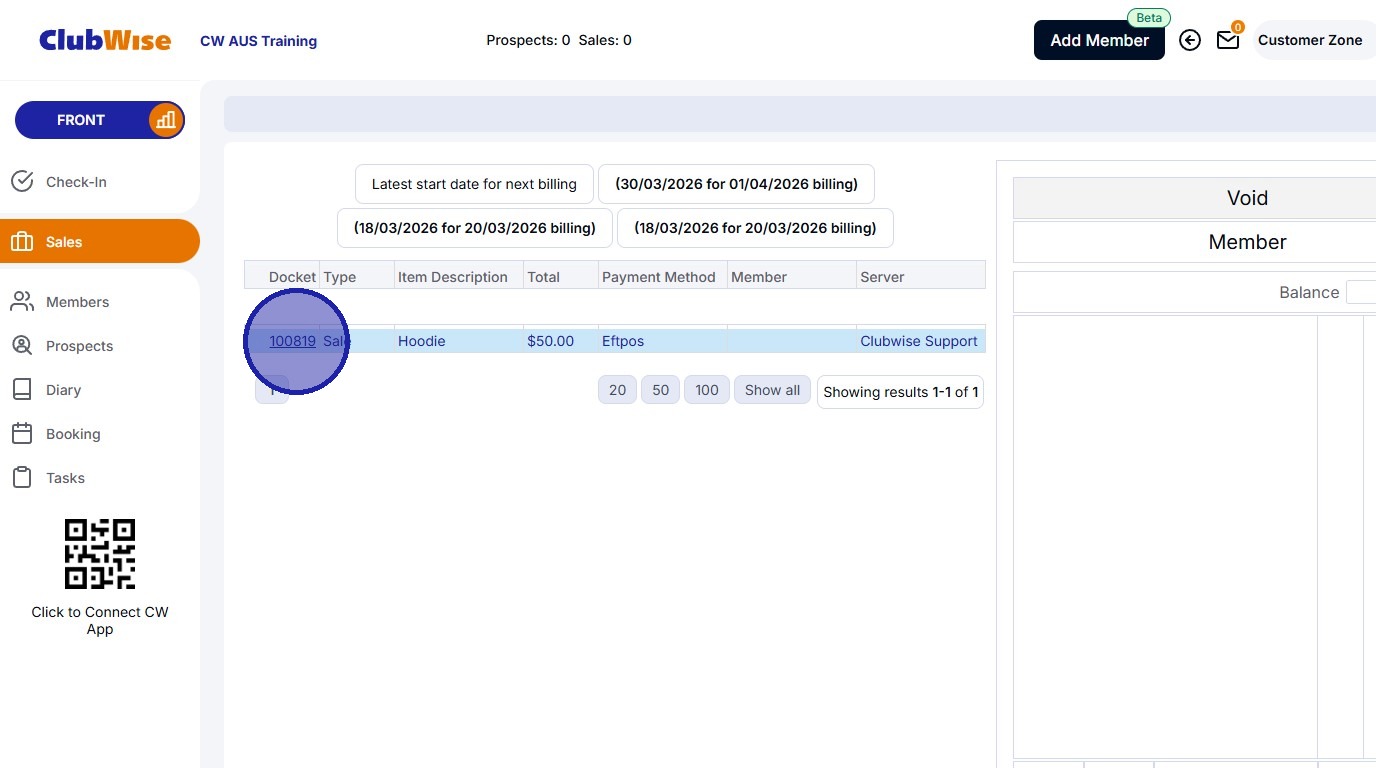 Sales - How to Void a Transaction