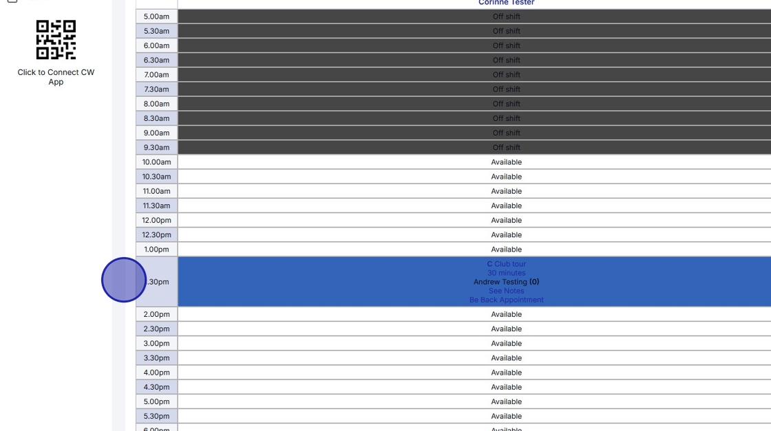 Diary - Making an Appointment Booking